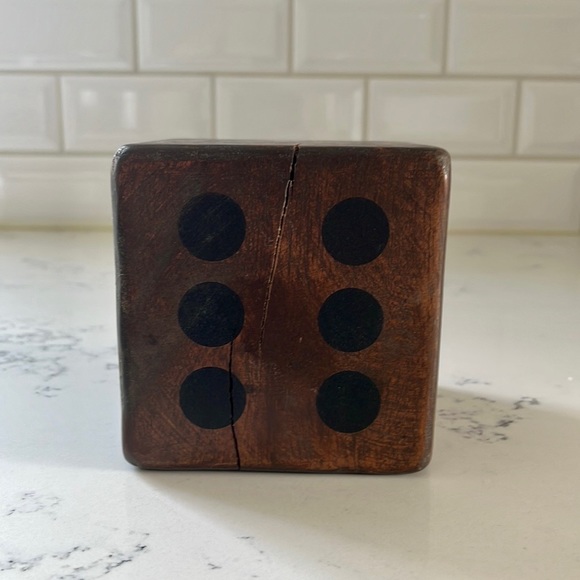 Crate&barrel Rustic Oversized Wooden Dice - Picture 5 of 16